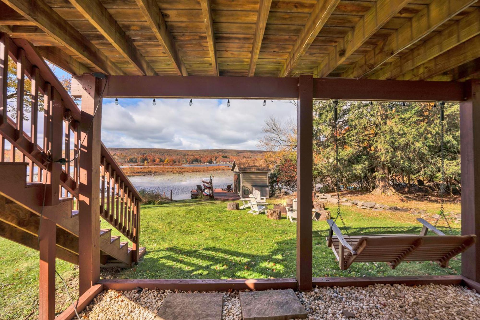 Lakefront A-Frame, Dock, Kayaks, Fireplace, Games Lake Ariel Dış mekan fotoğraf